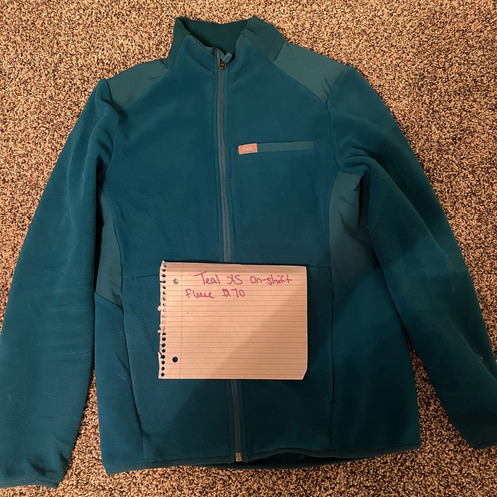 Figs size xs teal on shift jacket. Worn once like new